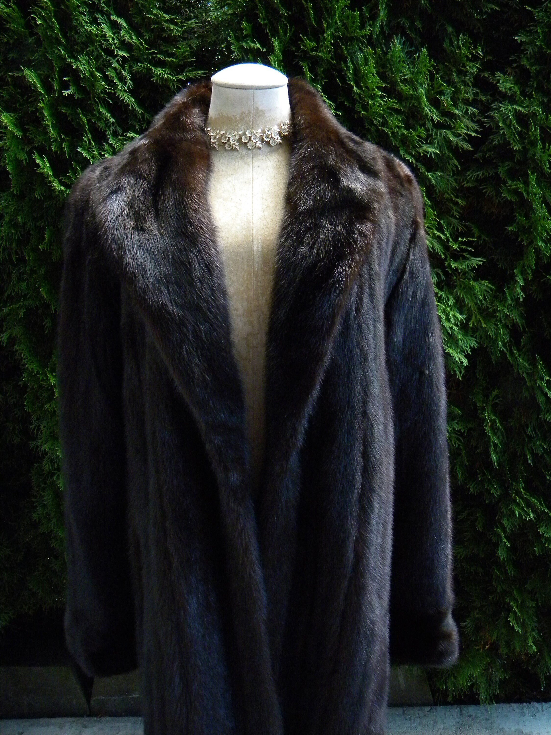 Vintage Louis Feraud Mink Coat Brown Female Pelts Size M L