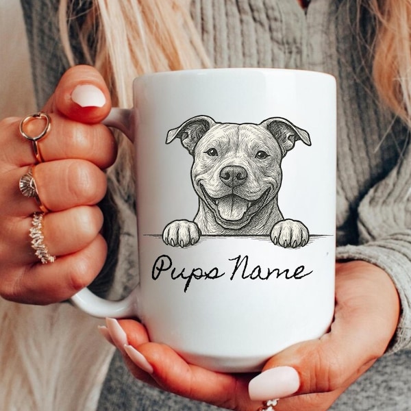 Individuelle Pit Bull Tasse - Personalisierte Hunde Name Kaffeetasse