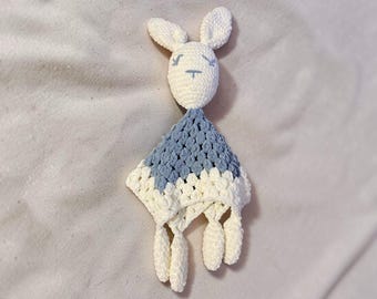 Handgemachte Bunny Lovey Schmusetuch, Baby Tröster, Gender Neutral Neugeborenen Geschenk, Baby Shower Geschenk