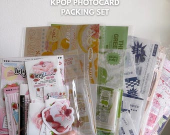 mystery kpop photocard packing supplies set | anime, kpop, scrapbooking, birthday gift wrapping, stationery, sticker | dessert fruit theme