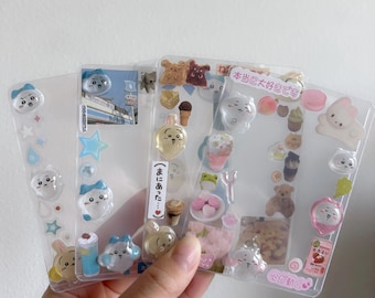 chiikawa bon bon drop deco photocard toploader | 3d crystal stickers | kawaii heisei retro holder for kpop, anime, pokemon cards