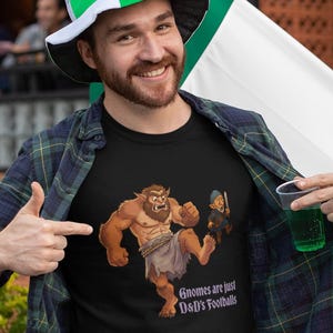 Funny TTRPG Shirt Fantasy Roleplaying Game Humor Tabletop Gamer Gift Bugbear Kicking Gnome Graphic Tee Nerd Geek Fashion Game Master Apparel