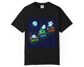 Respawn. Reboot. Repeat | Comfort Colors 1717 T-Shirt | Halloween IT Humor