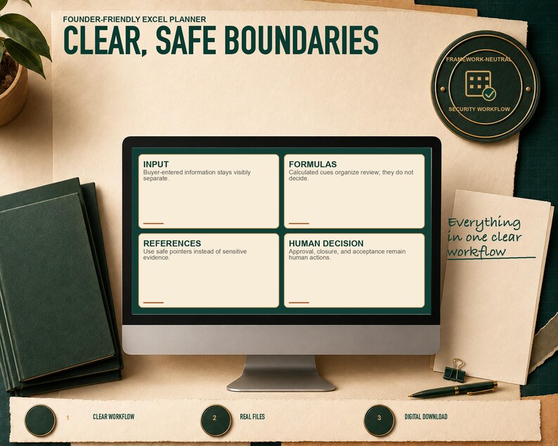 Safe-use view for Vibe-Coded App Security Launch Planner explaining buyer inputs, formula cues, safe references, and human decisions.