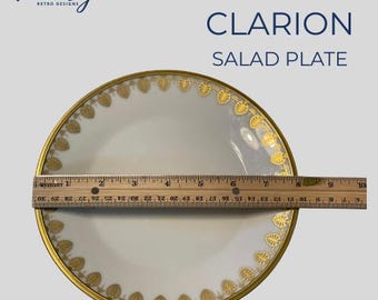 Lenox Clarion Salad Plate, Ivory Bone China, Gold Trim