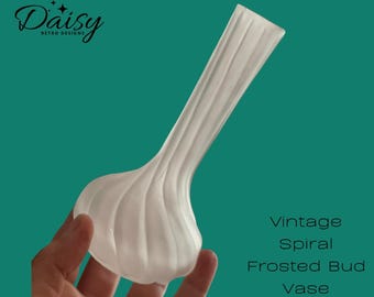 Vintage Spiral Frosted Bud Vase