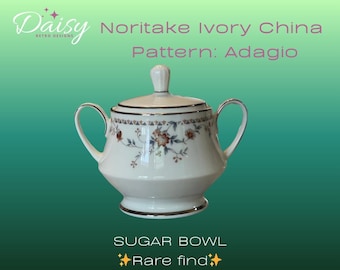 Vintage Noritake Adagio Covered Sugar Bowl (1978–1994) – Rare Find