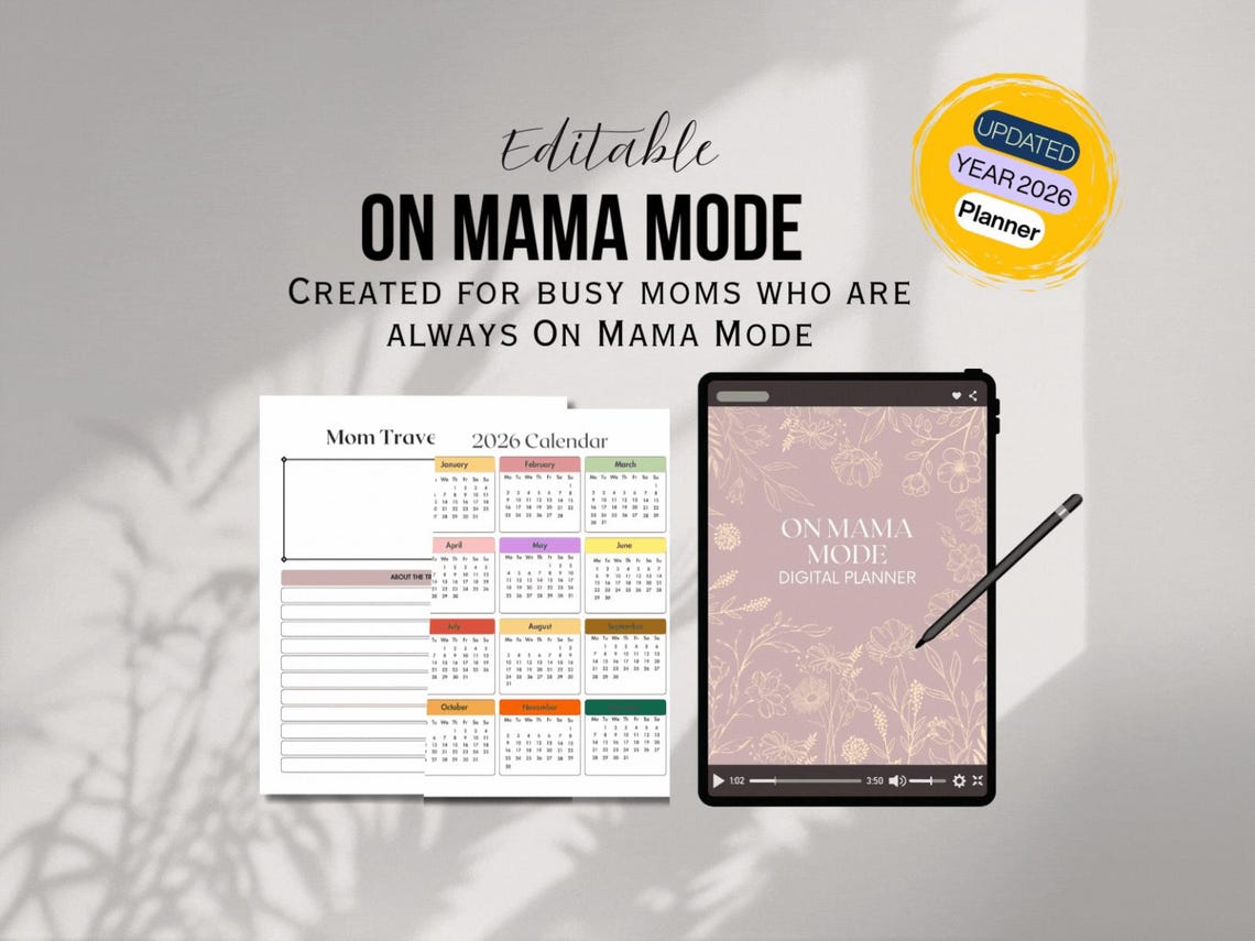 2026 Mom Life Planner Bundle: Editable Digital Journal (canva Template ...