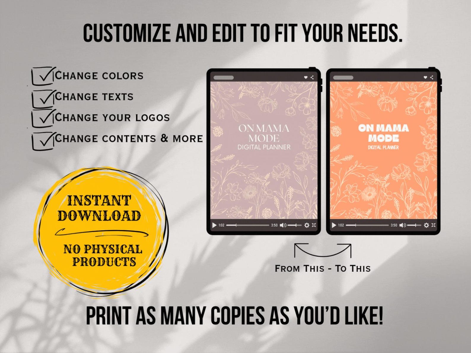 2026 Mom Life Planner Bundle: Editable Digital Journal (canva Template ...