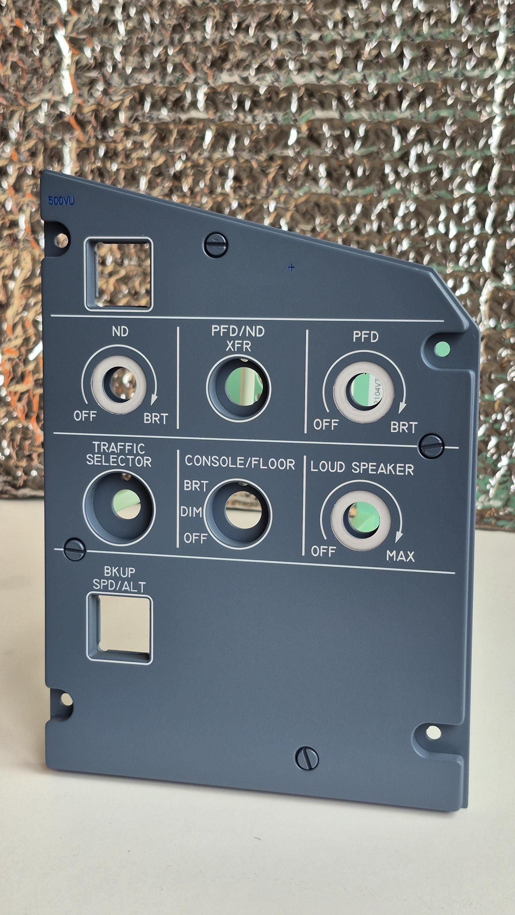 Airbus A320 500VU Panel – Front Plate, Backlight PCB & Structure