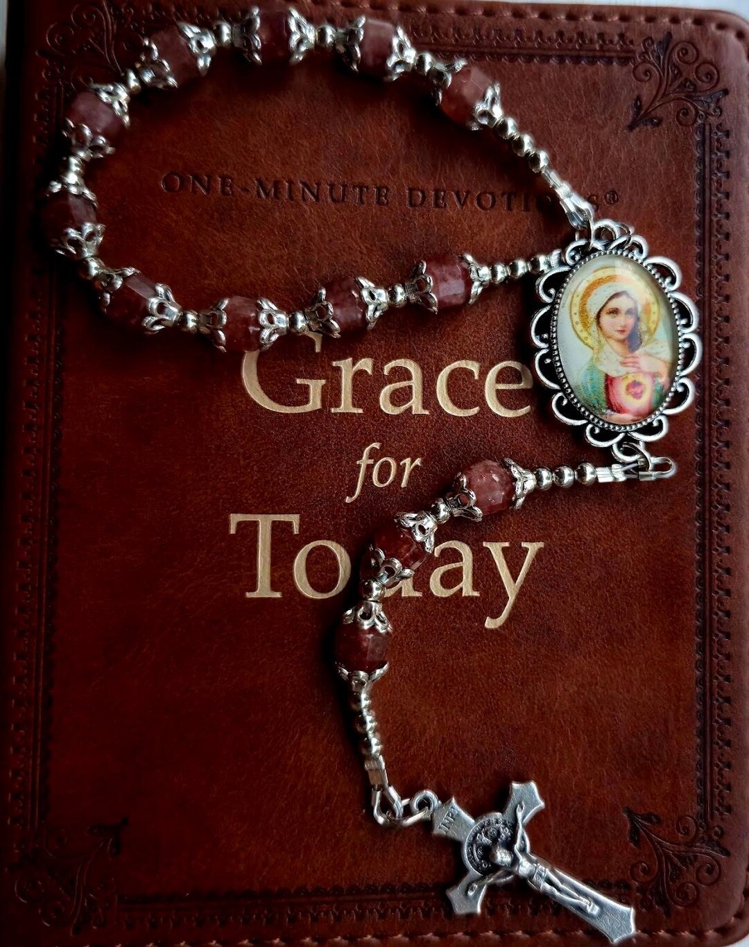 Handmade Rosary and Centerpiece One Decade Immaculate Heart of Mary - Etsy