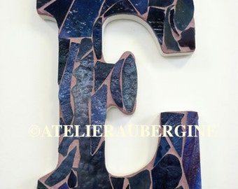 Letter E # 1 stained glass mosaic