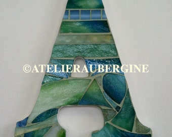 Letter A # 1 stained glass mosaic