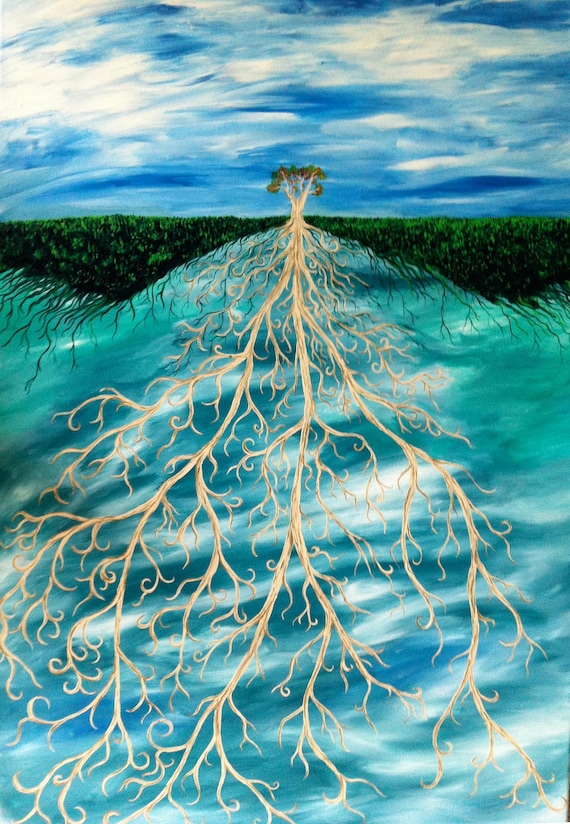 Items similar to Tree Roots Original Painting on Etsy