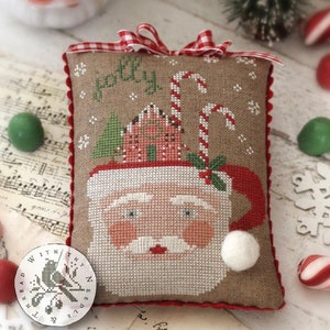 WITH THY NEEDLE Cup of Christmas Cheer Optional Wisper Floss counted cross stitch patterns at thecottageneedle.com