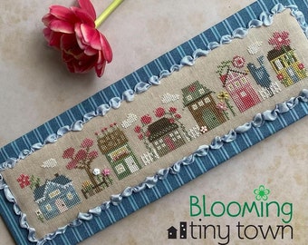 New! HEART IN HAND Blooming Tiny Town Includes Embellishments counted cross stitch patterns at cottageneedle.com