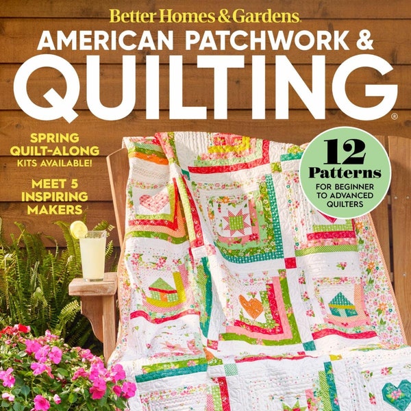 Nouveau ! PATCHWORK ET MATELASSAGE AMÉRICAINS N° 187, édition avril/mai 2024 : 2 pelotes de fil en option, ou tissu de 18 x 22 po. ou boutons JABCO