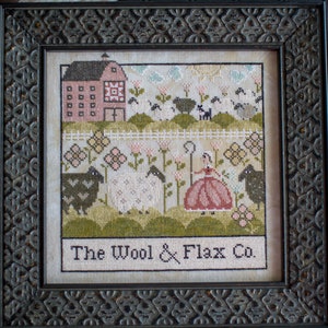 PLUM STREET SAMPLERS Wool & Flax Co. räknade korsstygnsmönster Påsk Vårfår