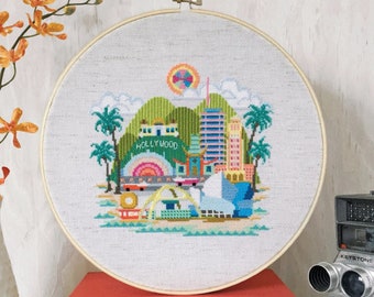 PRETTY LITTLE LOS ANGELEs by Satsuma Street counted cross stitch pattern at cottageneedle.com