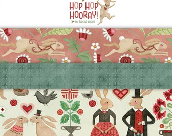 New! TERESA KOGUT Hop Hop Hooray sewing quilting fabric at thecottageneedle.com Easter Spring RiLEY BLAKE