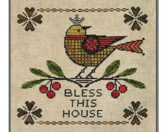 New! ARTFUL OFFERINGS Bless This House counted cross stitch patterns at thecottageneedle.com