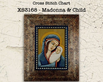 TERESA KOGUT Madonna and Child counted cross stitch patterns at thecottageneedle.com