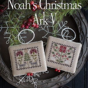 PLUM STREET SAMPLeRS Noah's Christmas Ark V #5 Hyenas & Sheep counted cross stitch patterns at thecottageneedle.com