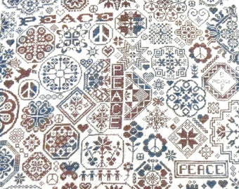 PDF DOWNLOaD Quaker Peace digital counted cross stitch patterns by Stitching Pretty Remembering Bygone Stitches e-pattern