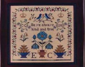 WITH MY NEEDLE Kind and True counted cross stitch patterns at thecottageneedle.com new baby anniversary wedding