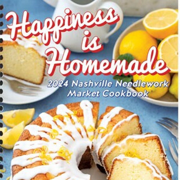 Nieuw! 2024 Nashville Needlework Market Kookboek Geluk is zelfgemaakte recepten + getelde borduurpatronen