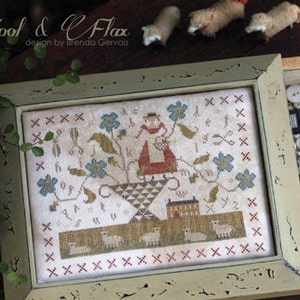 MIT THY NEEDLE Wolle und Flachs Kreuzstichmuster bei Cottageneedle.com Ernte-Sampler Herbst Herbst Brenda Gervais