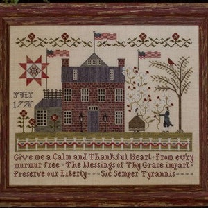 PLUM STREET SAMPLERS American Sampler counted cross stitch patterns thecottageneedle.com Memorial Day 4th of July Independence Day patriotic