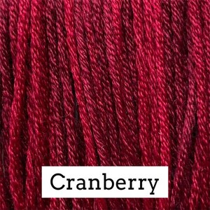 CRANBERRY Belle Soie Silk hand-dyed embroidery floss counted cross stitch at thecottageneedle.com