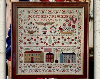 TERESA KOGUT Land That I Love XS4004 CW Samplers series counted cross stitch patterns at thecottageneedle.com