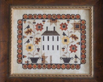 PLUM STREET SAMPLERS Penny Autumn counted cross stitch patterns at thecottageneedle.com harvest quaker Fall