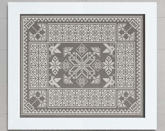 PDF DOWNLOAD A Slavic Cushion Pattern digital counted cross stitch patterns at thecottageneedle.com by Modern Folk