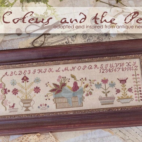 Ships in May! New! WITH THY NEEDLE Coleus & The Pear counted cross stitch patterns at thecottageneedle.com