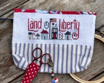 New! SHEPHERD'S BUSH Liberty Bag Kit Includes Bag Floss Trim counted cross stitch at thecottageneedle.com 2023 Nashville Market