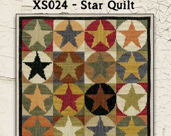 TERESA KOGuT Star Quilt XS024 counted cross stitch patterns at thecottageneedle.com patriotic Autumn Fall harvest folk art