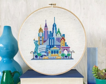 PRETTY LITTLE NEW YORk by Satsuma Street counted cross stitch pattern at cottageneedle.com