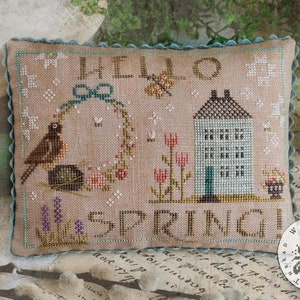New! WITH THY NEEDLE Tis Spring Optional Hand-dyed Floss counted cross stitch patterns at thecottageneedle.com