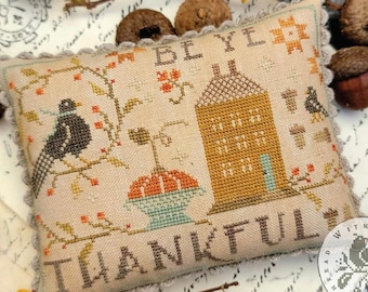 CON TU AGUJA Be Ye Thankful patrones de punto de cruz contados en thecottageneedle.com