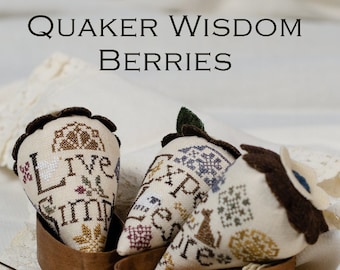 New! ERICA MICHAELS Quaker Wisdom Berries 3 Designs counted cross stitch patterns 2023 Nashville Market