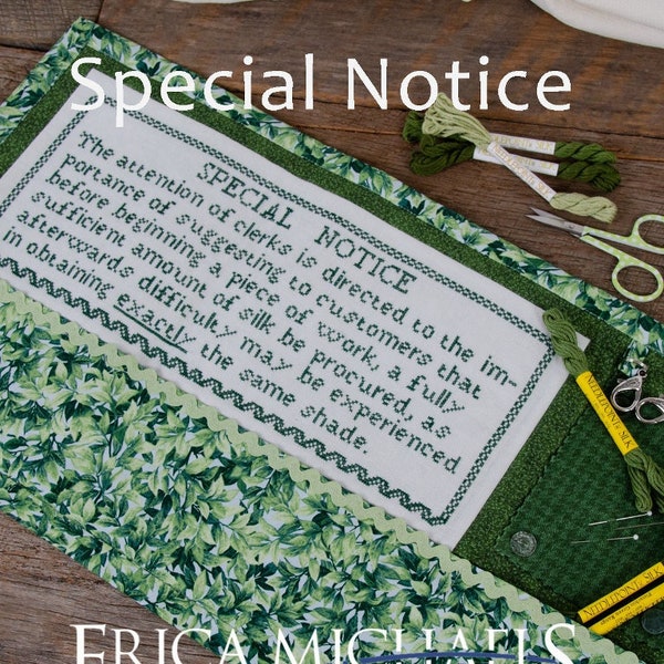 ERICA MICHAELS Special Notice counted cross stitch patterns