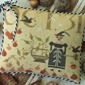 WITH THY NEEDLE Bittersweet & Broomsticks at cottageneedle.com cross stitch Halloween witch pumpkins