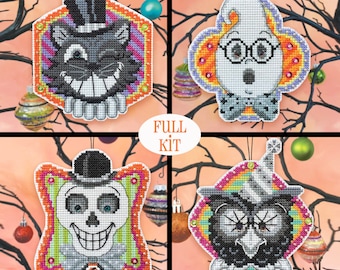 HALLOWEEN ORNAMENT KITS by Satsuma StreetBenny Bones Big Wahoo Marvelous Mr. Meow Specs Spooksters at cottageneedle.com