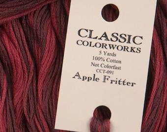APPLE FRITTER Classic Colorworks 6-strand embroidery floss hand-dyed overdyed thread cross stitch at cottageneedle.com