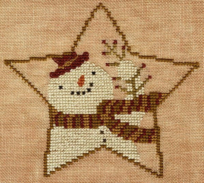 TERESA KOGUT Star Shaped Snowman counted cross stitch patterns | Etsy