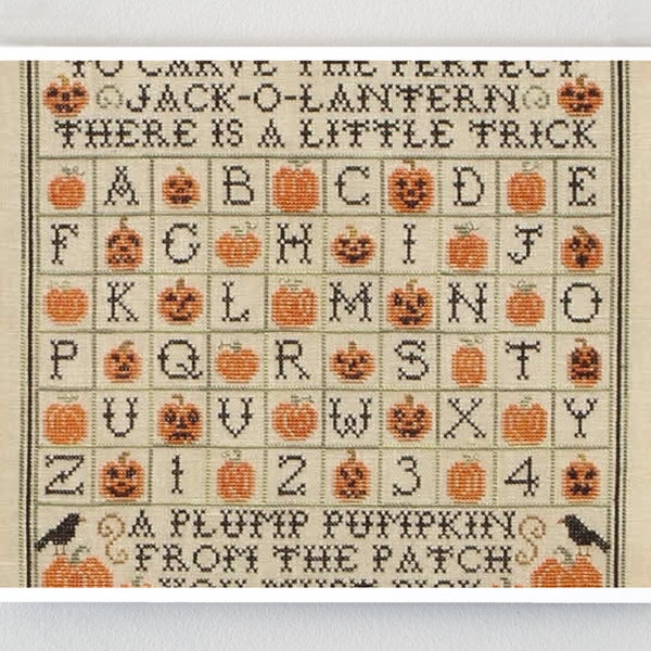 BLUE RIBBON DESIGNS In the Pumpkin Patch counted cross stitch patterns at thecottageneedle.com Halloween