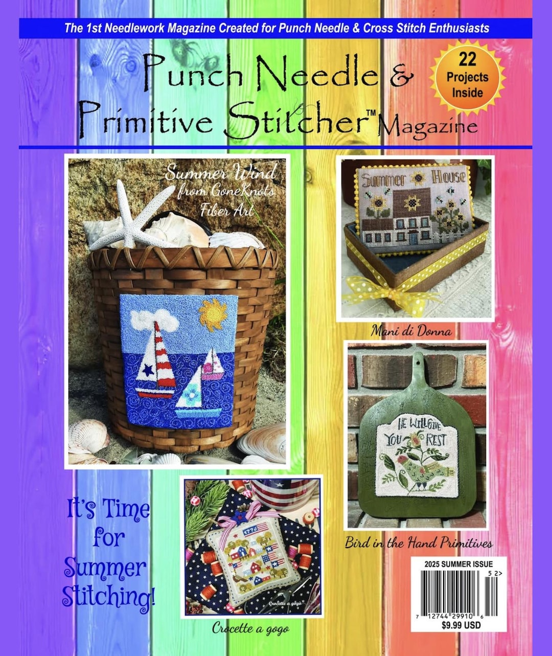 Needle Stitcher Punch Needle & Primitive Stitcher Summer 2025 Issue Optional Fabric ...